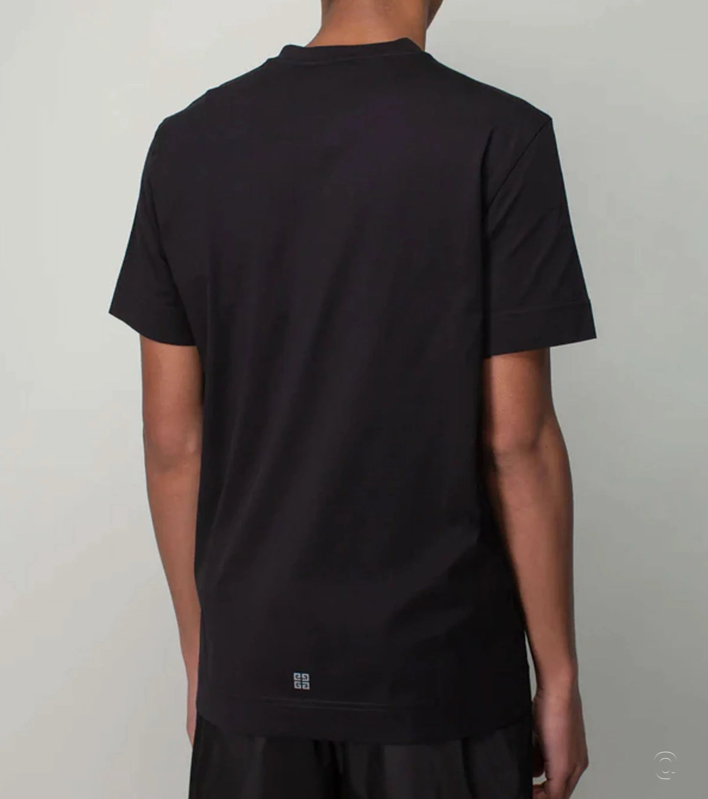 Logo Print Slim Fit Black T-shirt