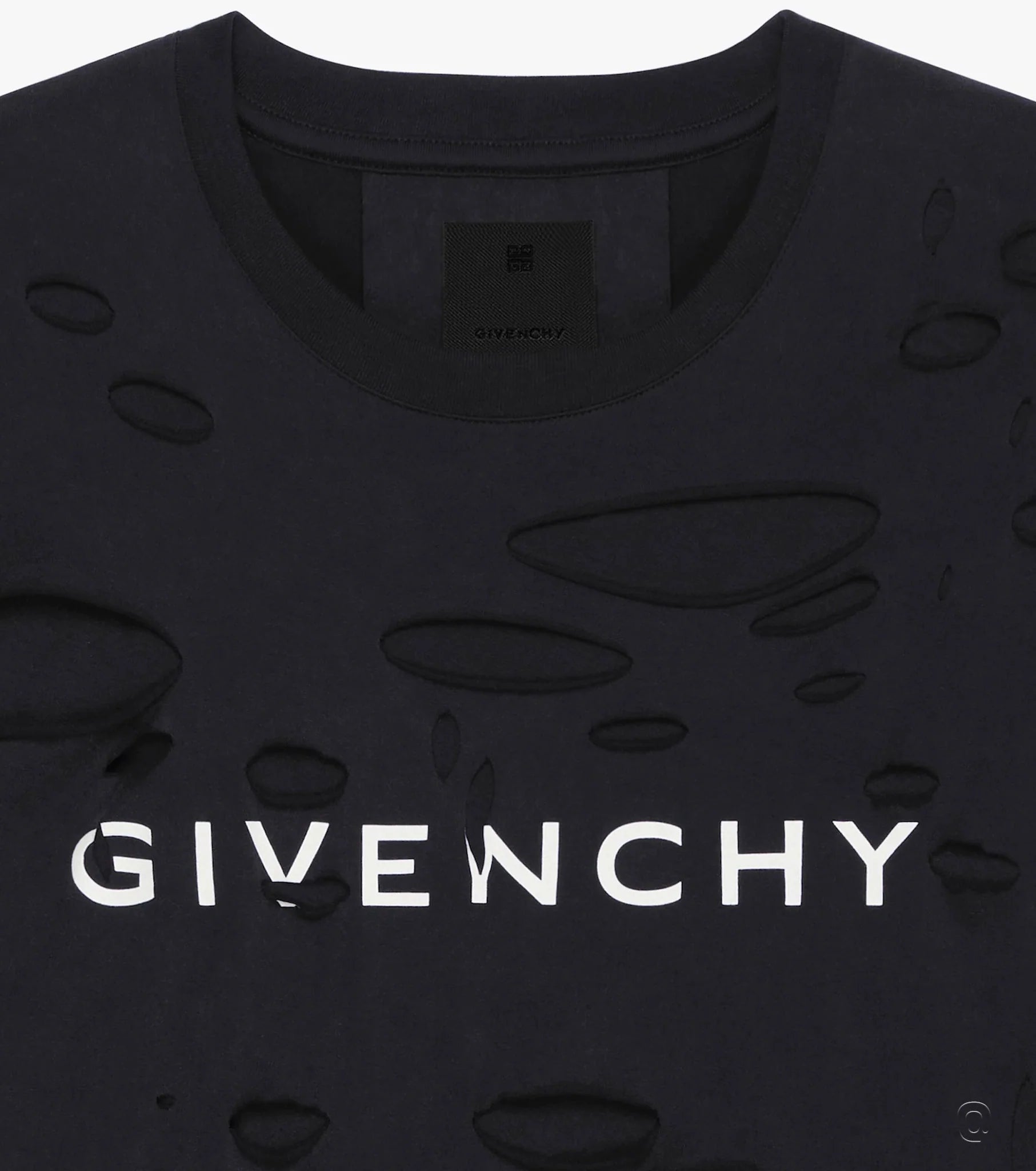Black Oversized T-shirt with Destroyed Efffect - Exclusive Wear