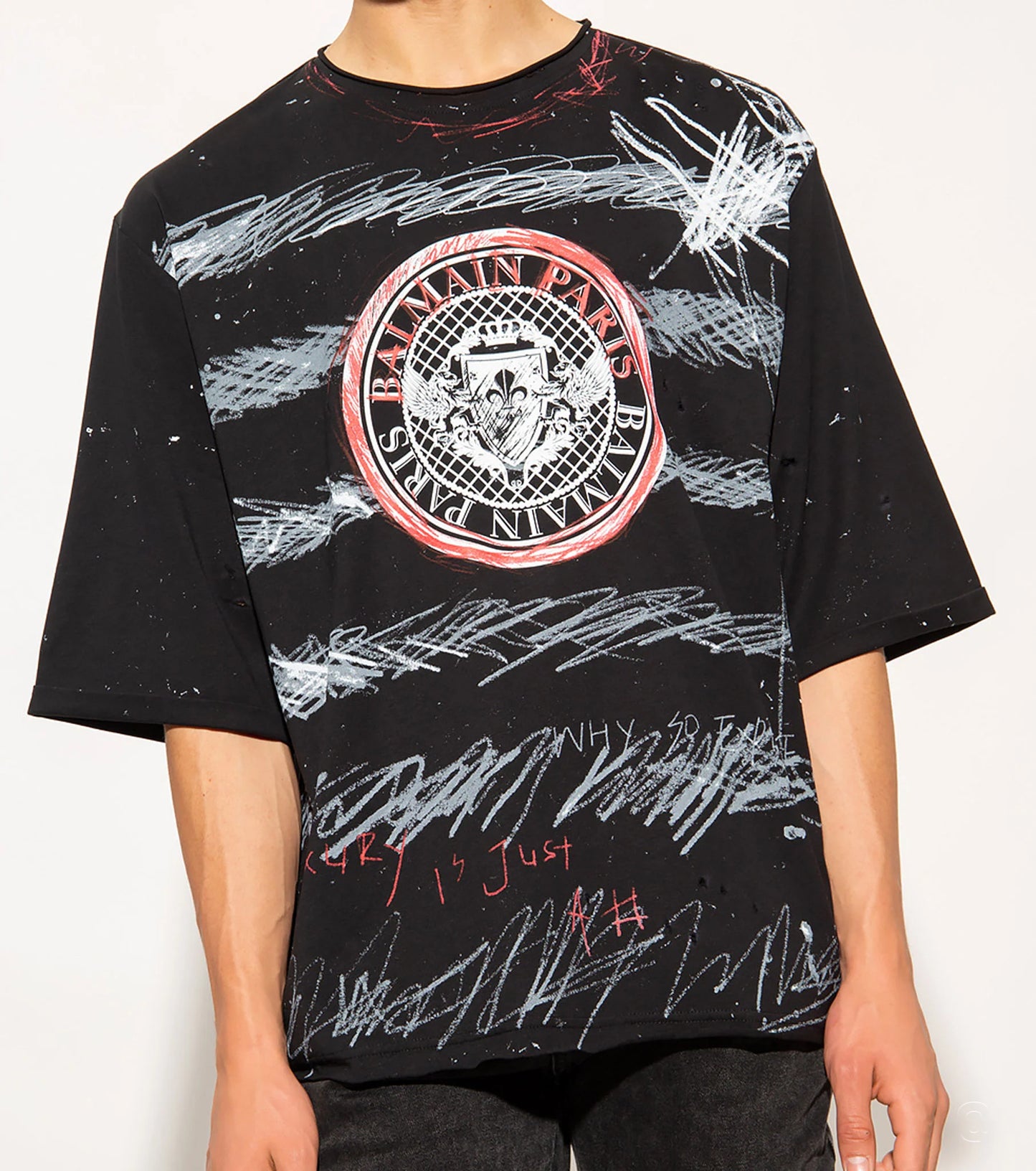 Graphic Print Oversized Black T-shirt - Exclusive Wear