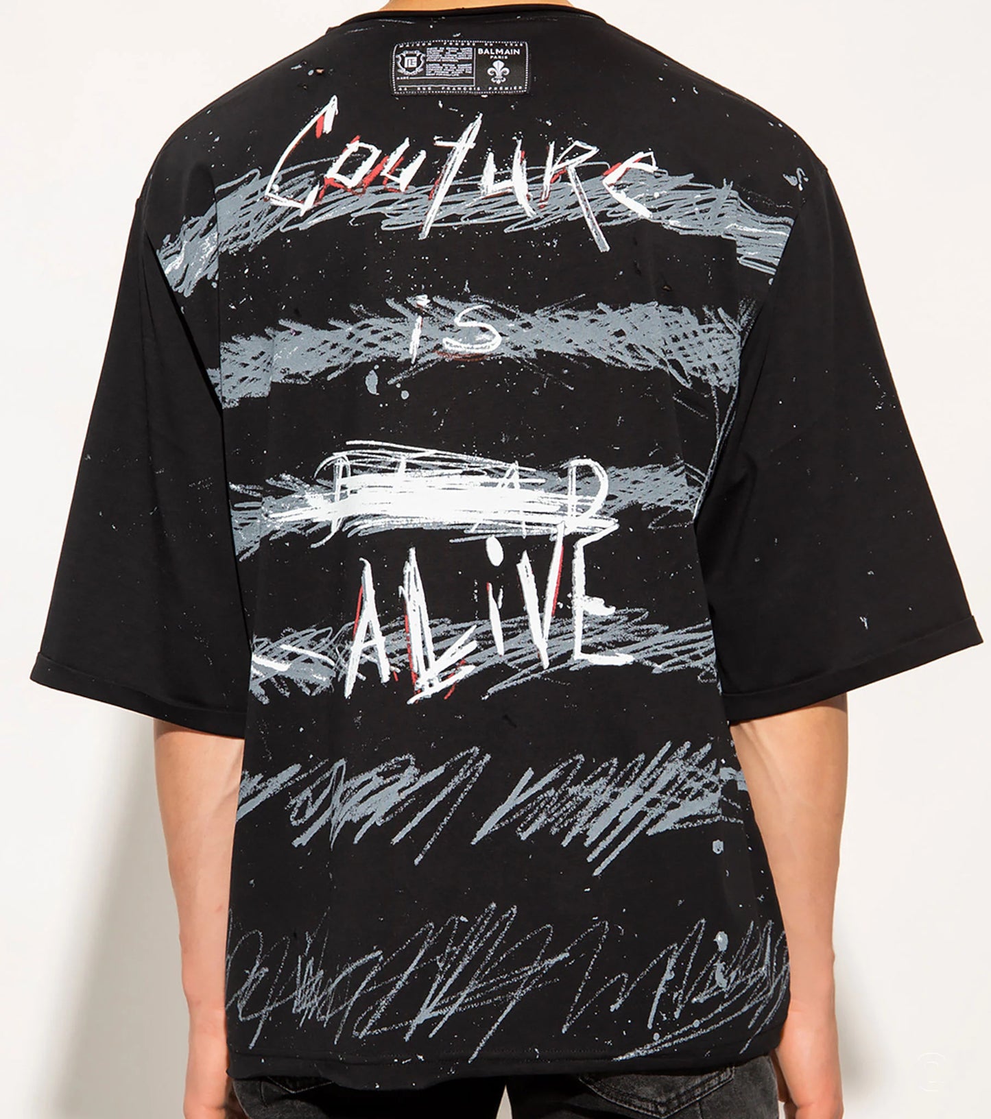 Graphic Print Oversized Black T-shirt - Exclusive Wear