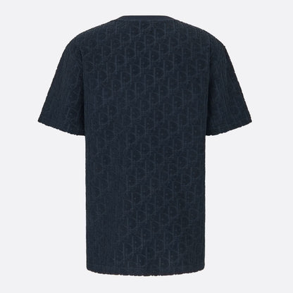 Oblique Relaxed Fit Navy Blue T-shirt - Exclusive Wear