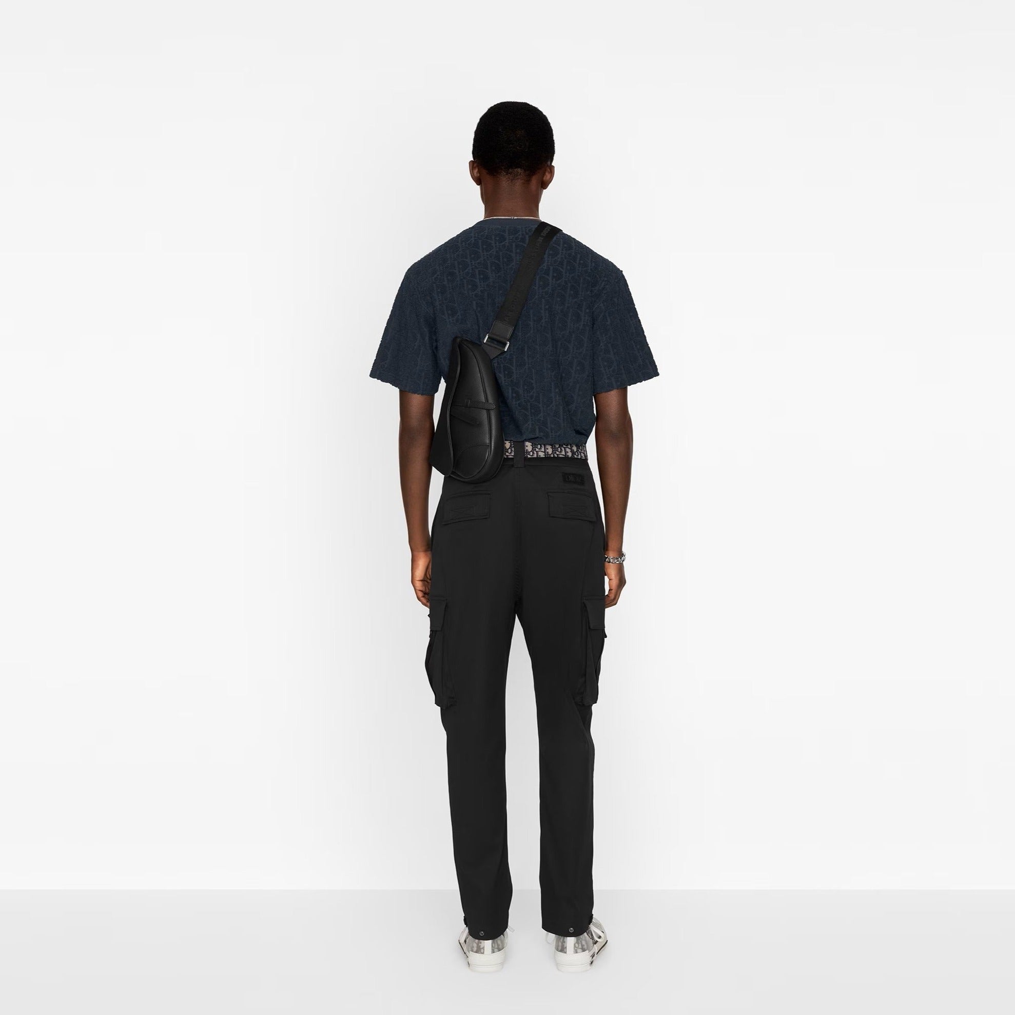 Oblique Relaxed Fit Navy Blue T-shirt - Exclusive Wear