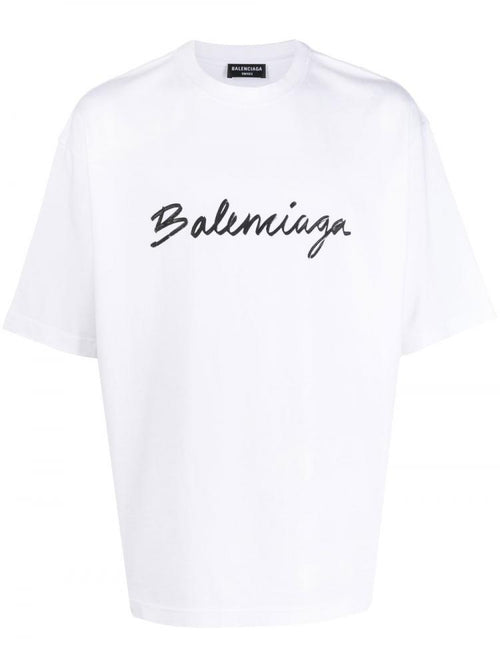 Brush Logo White Oversize T-shirt