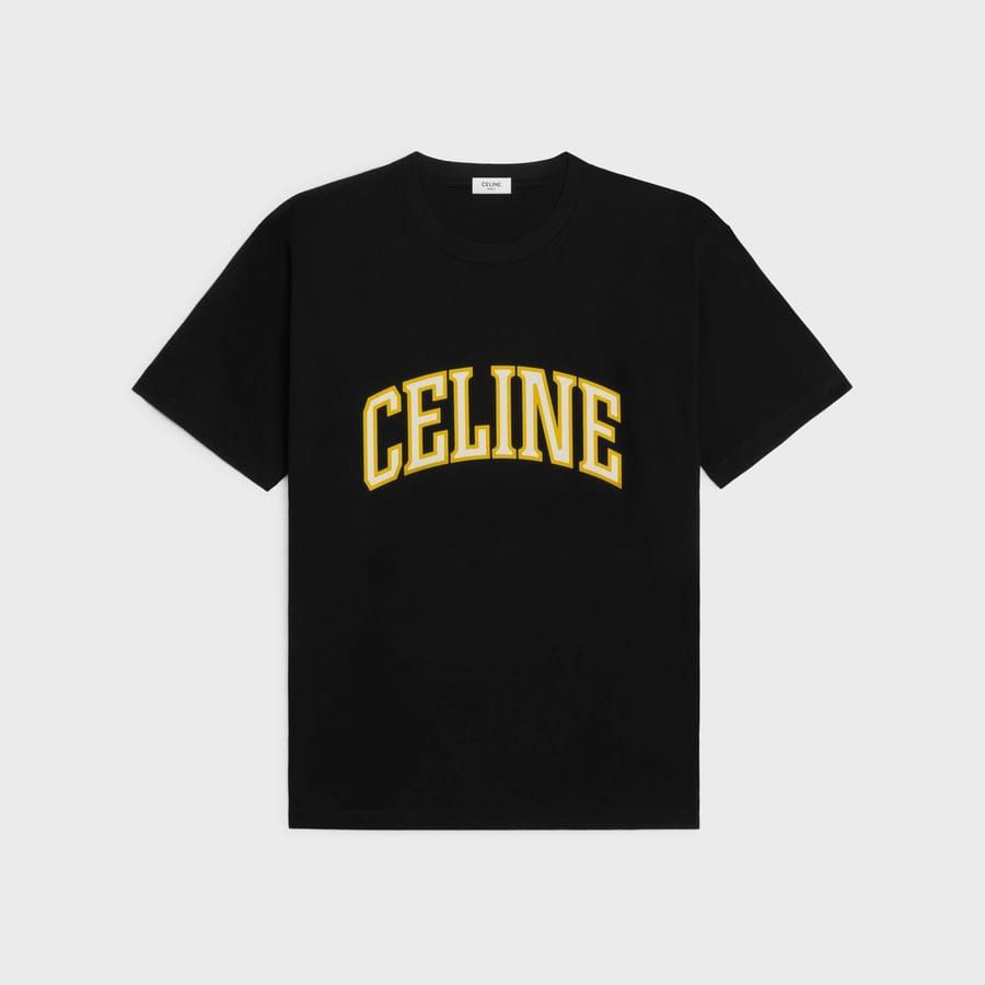 College Print Black Cotton Jersey T-shirt - Exclusive Wear