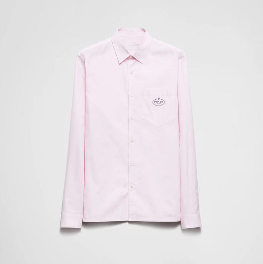 Light Pink Long-Sleeved Cotton Shirt