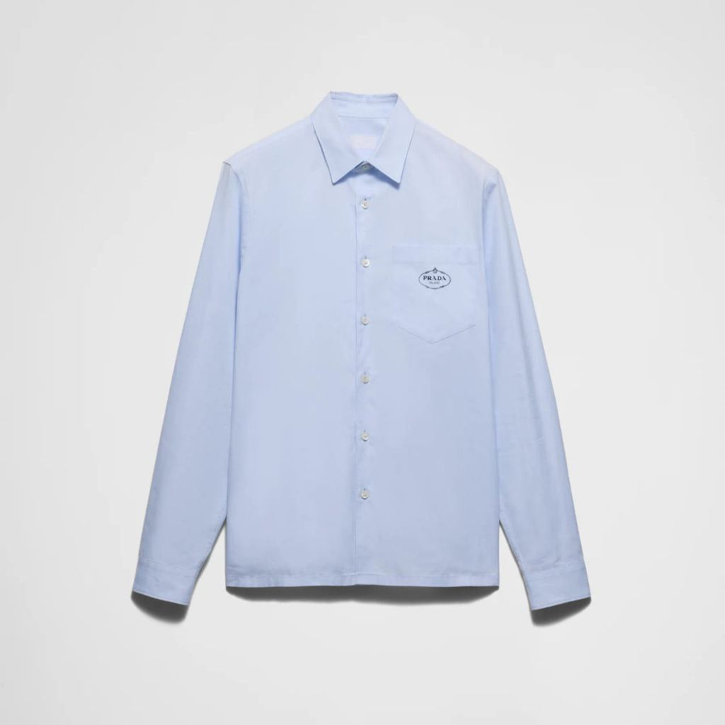 Light Blue Long-Sleeved Cotton Shirt