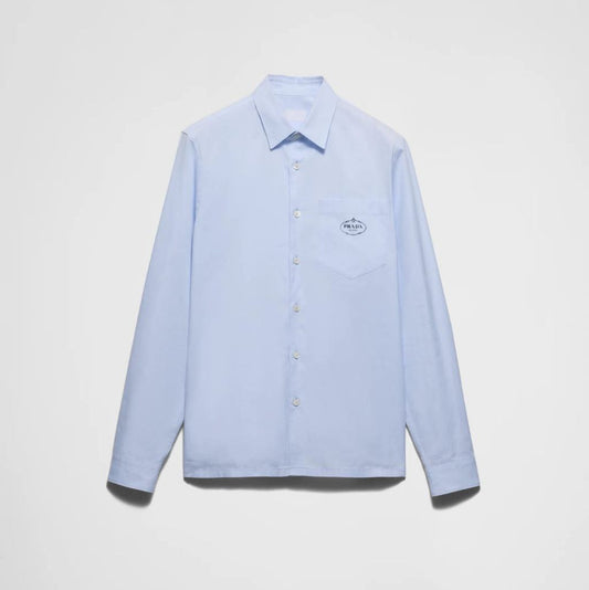 Light Blue Long-Sleeved Cotton Shirt