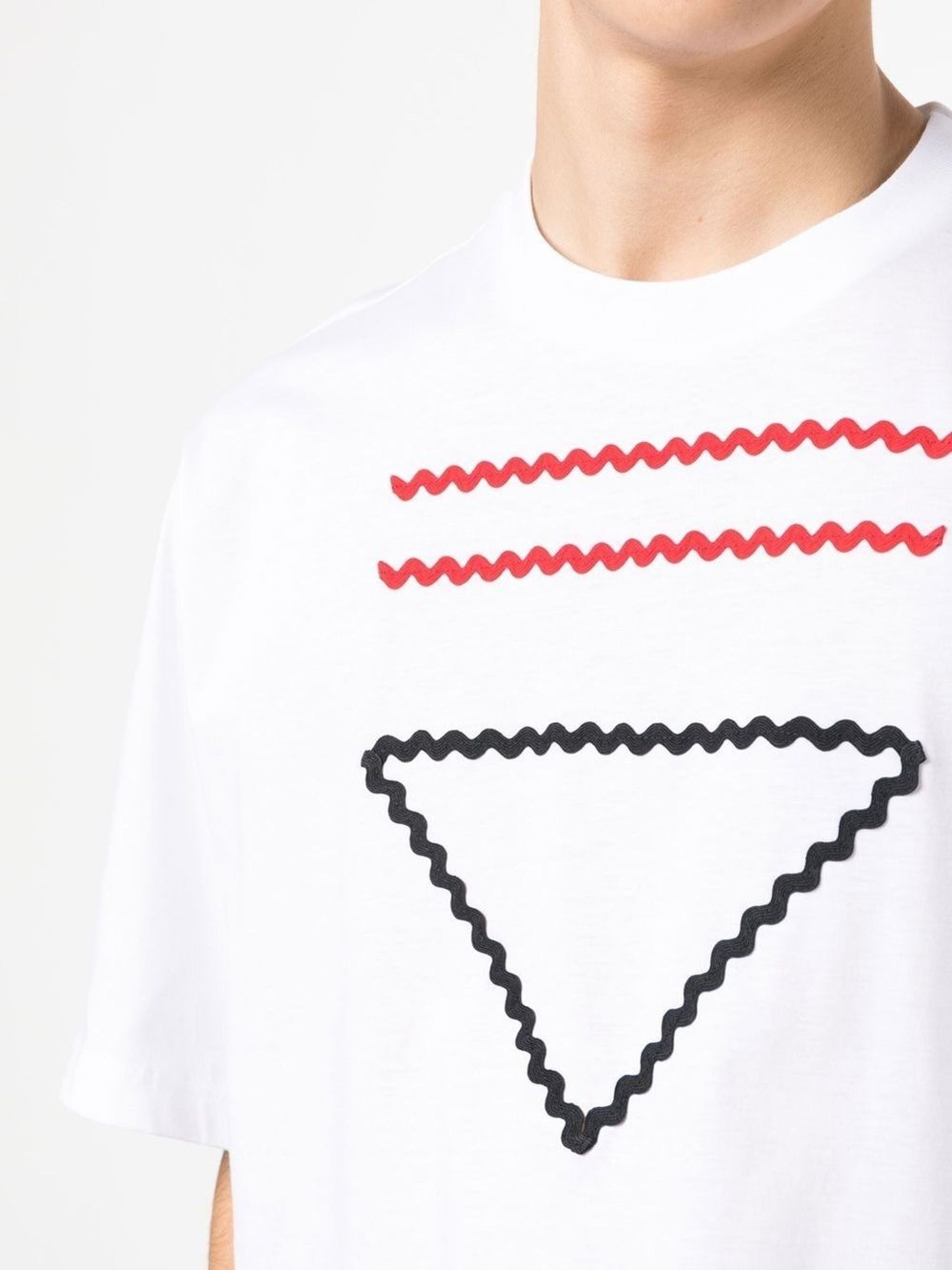 Embroidered White Cotton T-shirt - Exclusive Wear