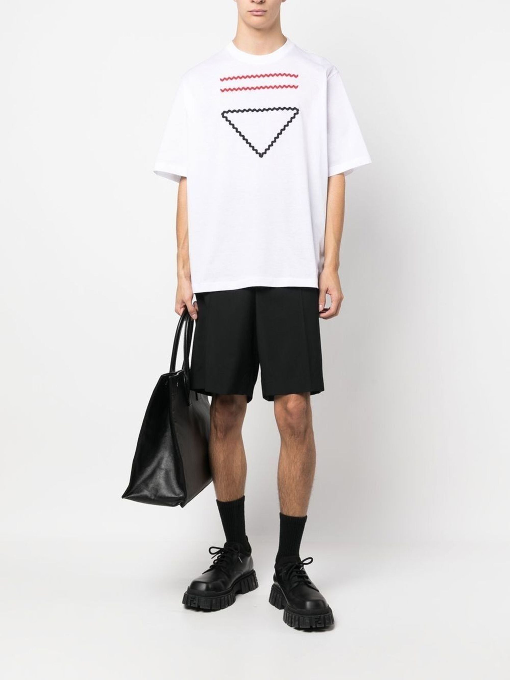 Embroidered White Cotton T-shirt - Exclusive Wear