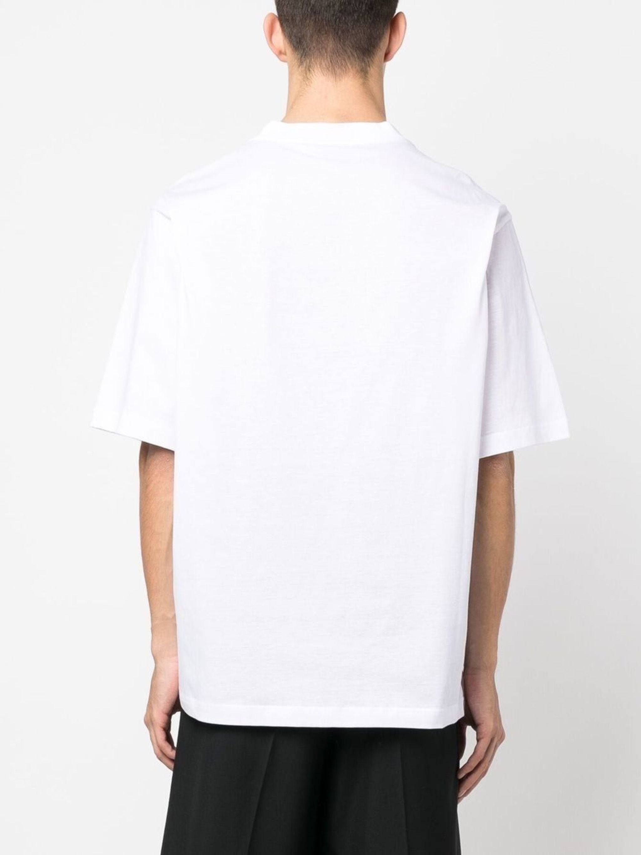 Embroidered White Cotton T-shirt - Exclusive Wear