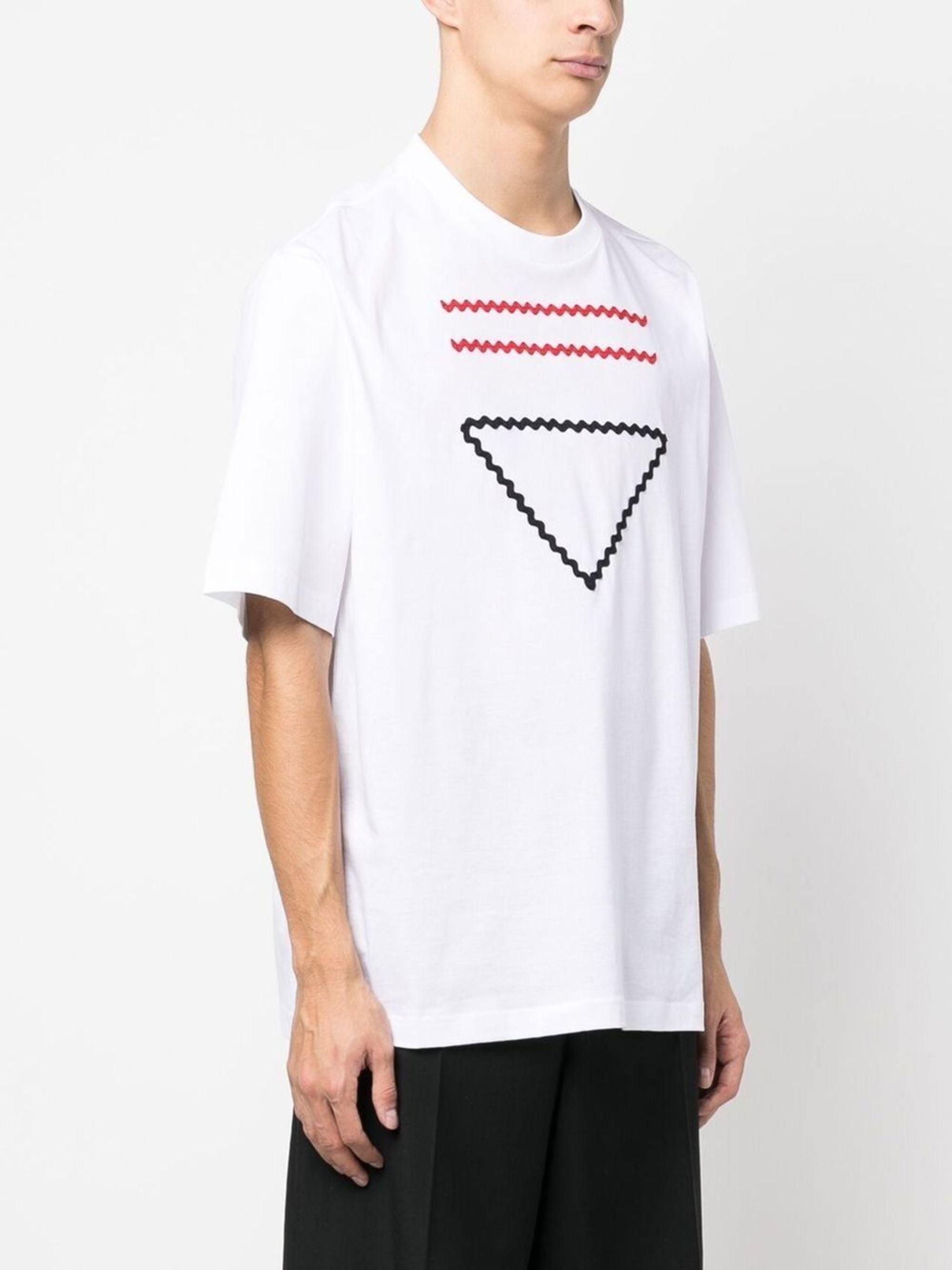 Embroidered White Cotton T-shirt - Exclusive Wear