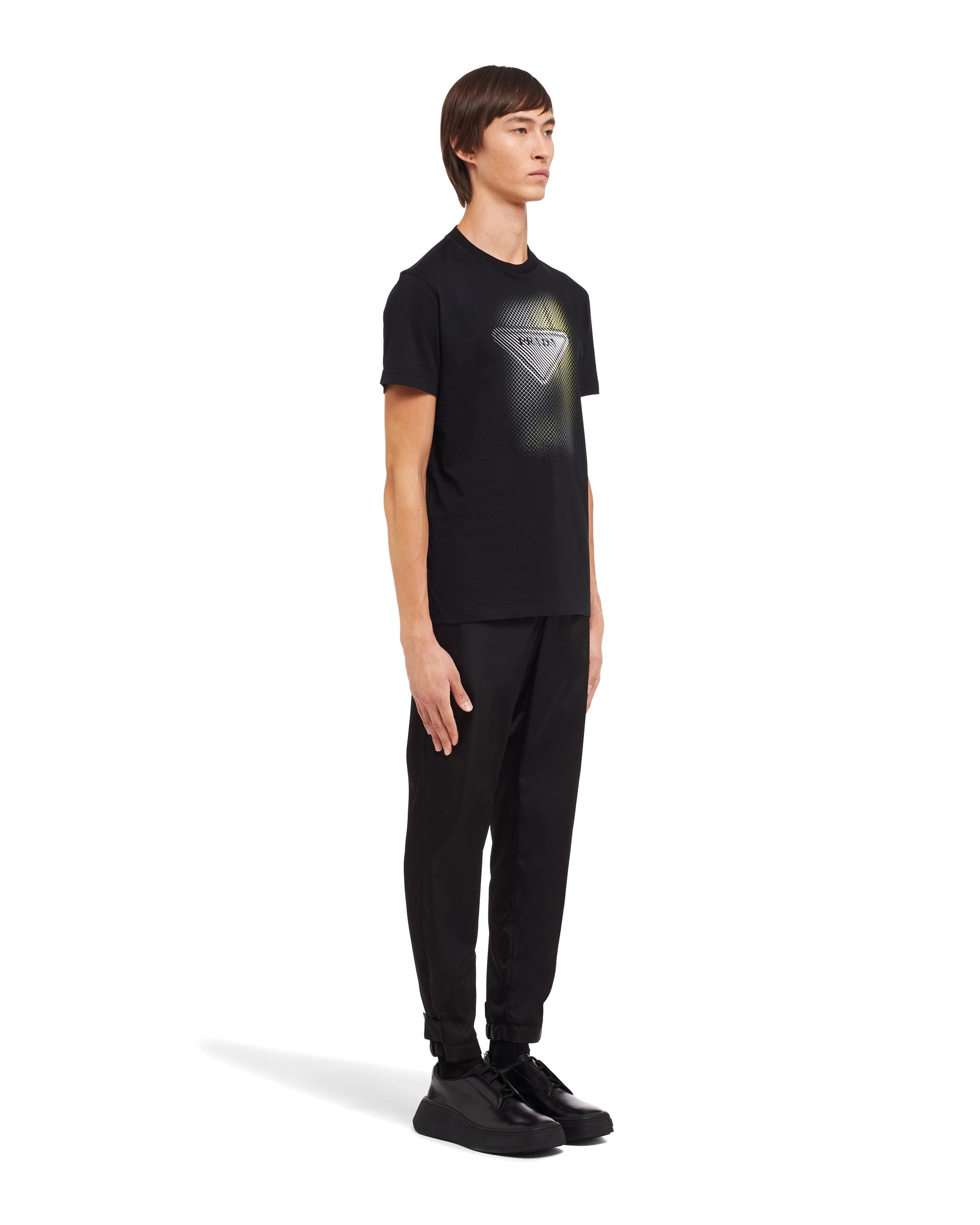 Printed Black Cotton T-shirt - Exclusive Wear