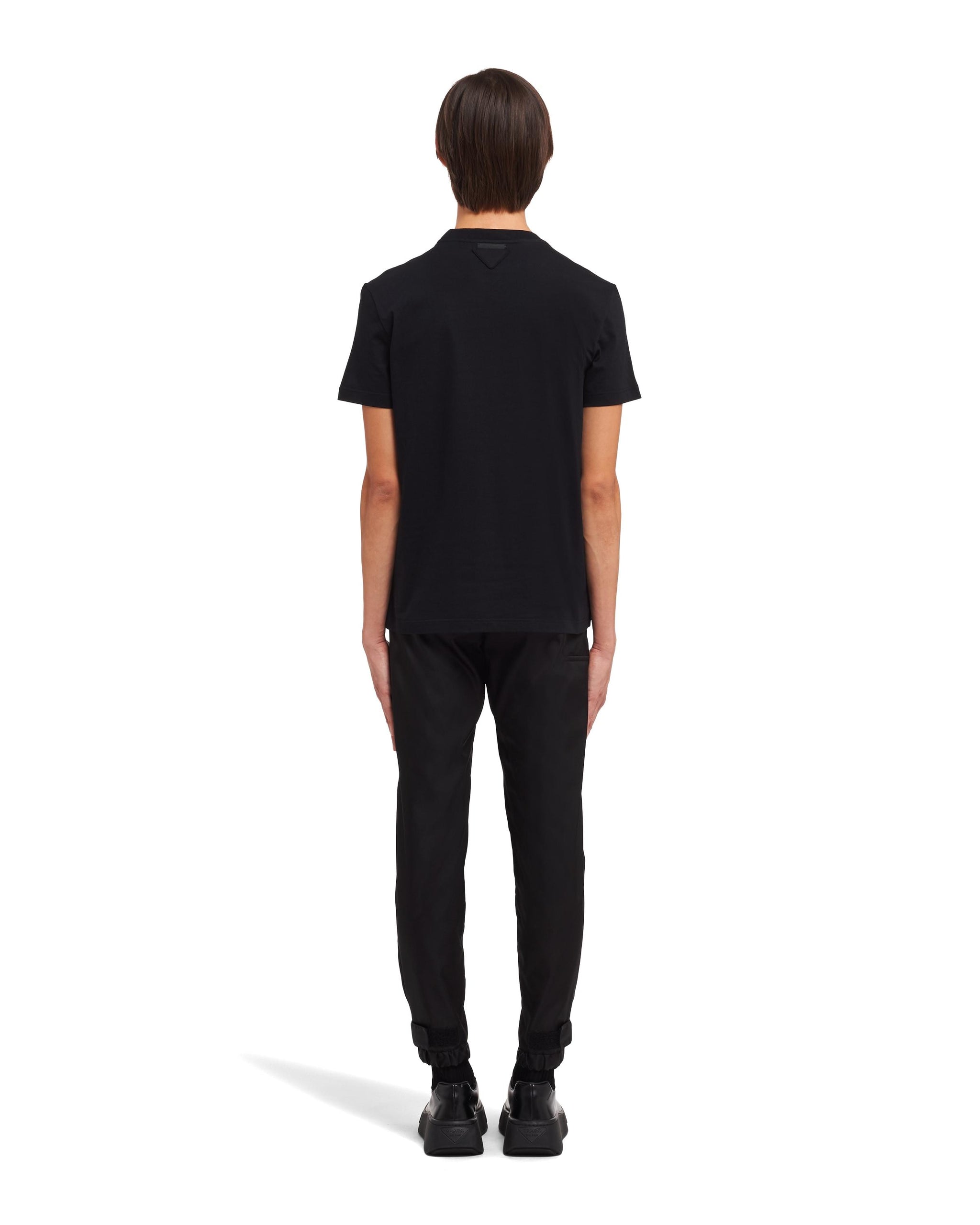Printed Black Cotton T-shirt - Exclusive Wear
