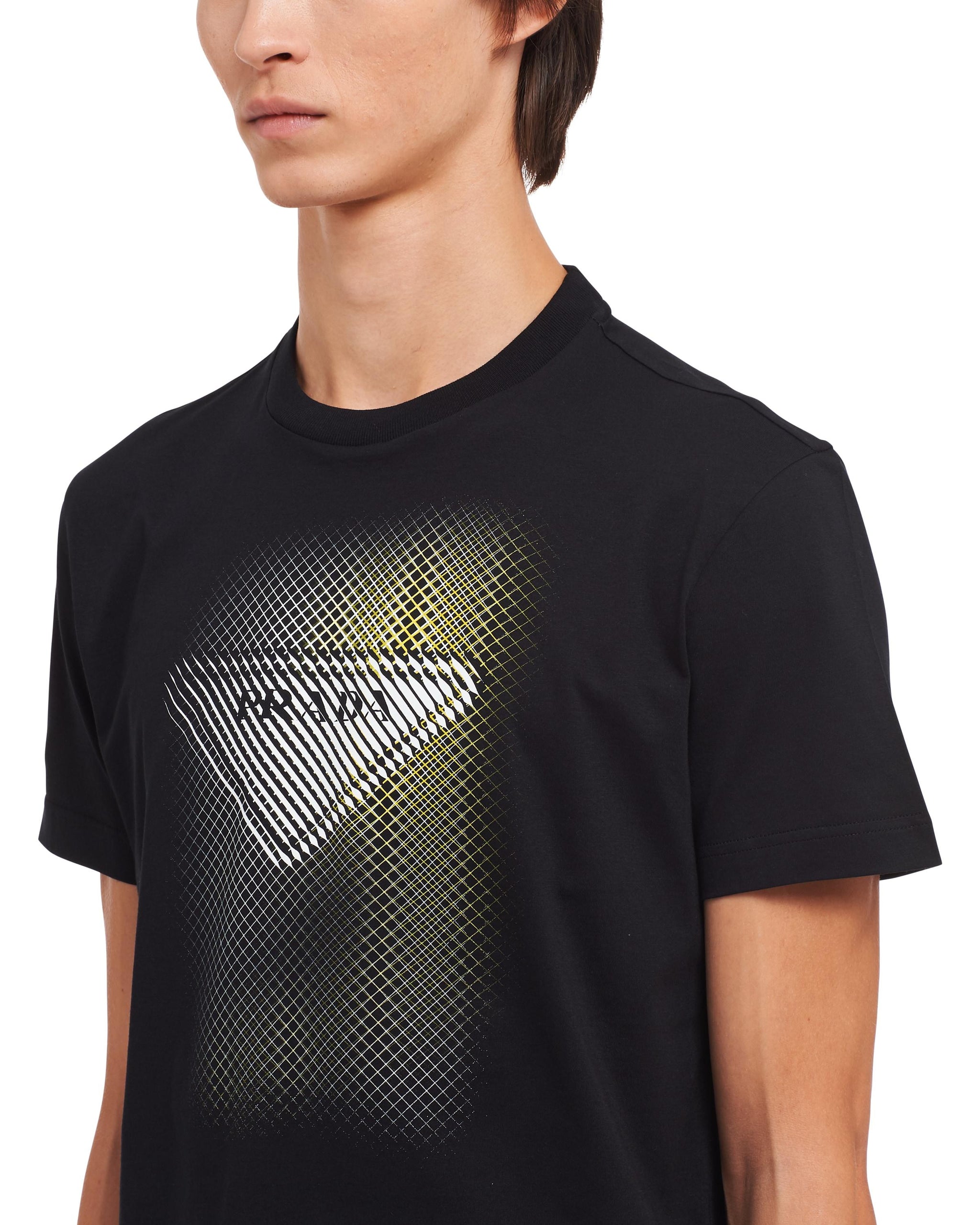 Printed Black Cotton T-shirt - Exclusive Wear