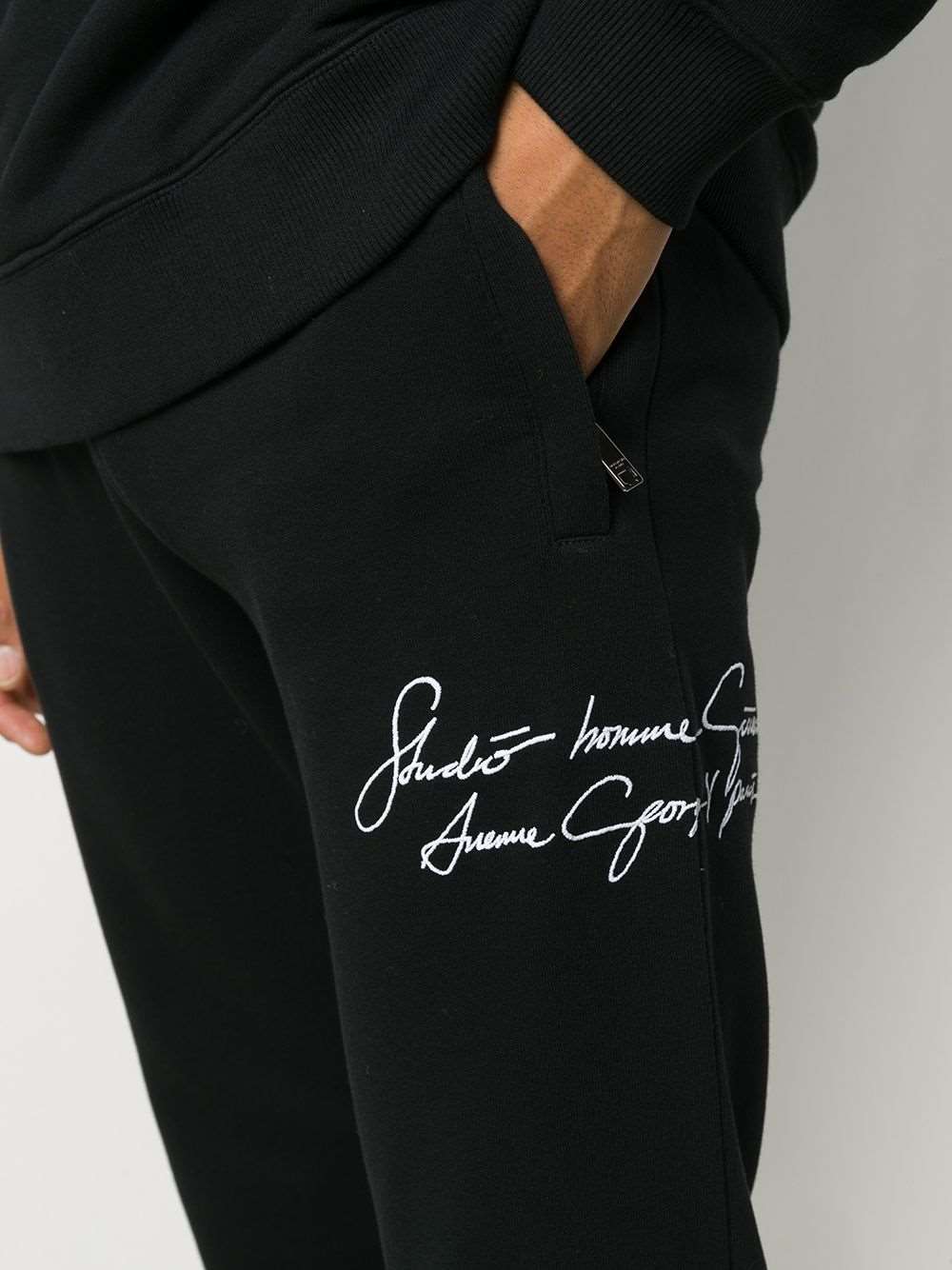 GVCH Slogan Black Track Pants - Styledistrict