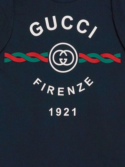 GUC Firenze 1921 Dark Blue Cotton T-shirt - Styledistrict