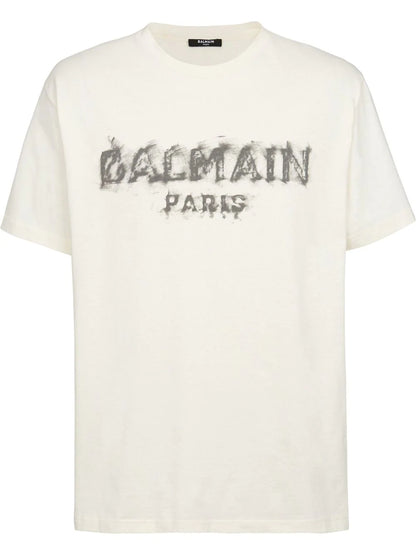 Distressed logo-print cotton T-shirt - Exclusive Wear