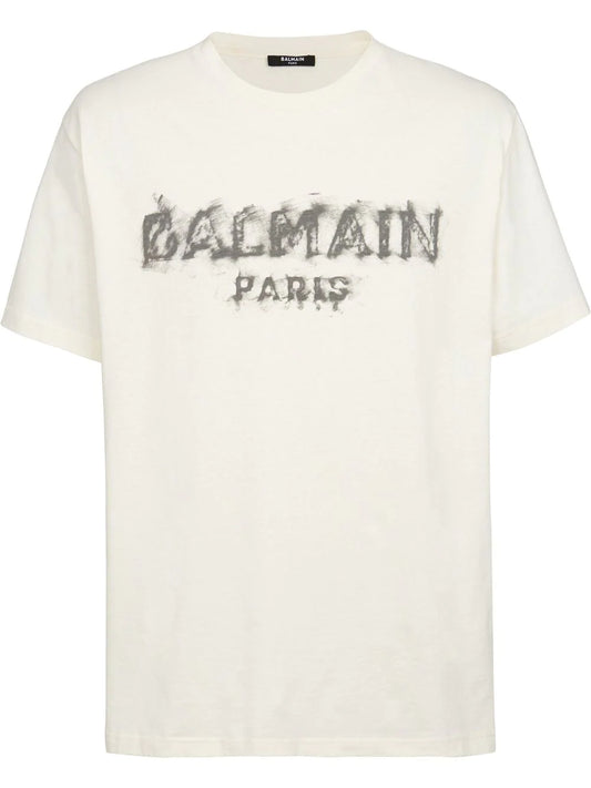 Distressed logo-print cotton T-shirt - Exclusive Wear