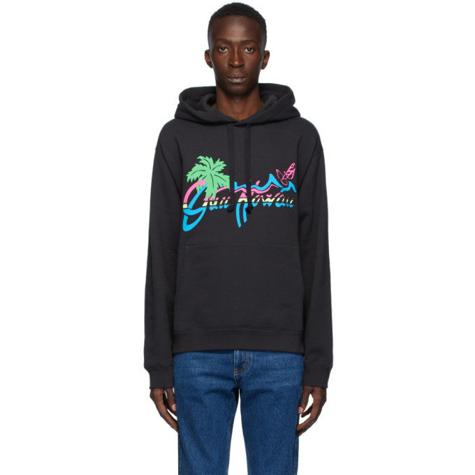 GUC Hawaii Printed Black Hoodie - Styledistrict