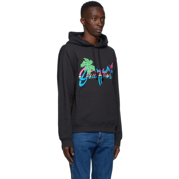 GUC Hawaii Printed Black Hoodie - Styledistrict