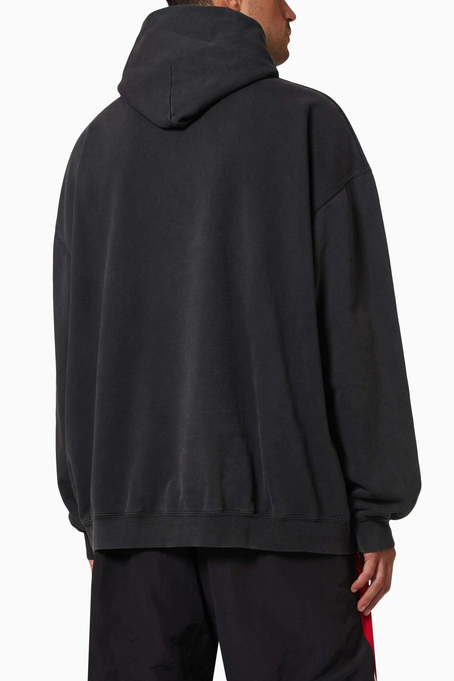 BLCG Logo-Embroidered Oversized Black Hoodie - Styledistrict