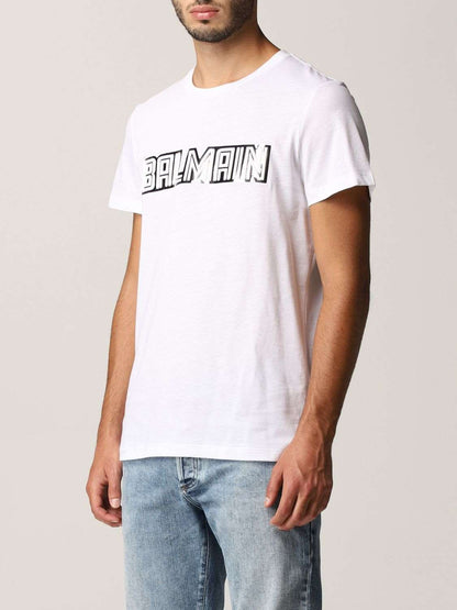 BLM Metallic-Logo Crew-Neck White T-shirt - Styledistrict