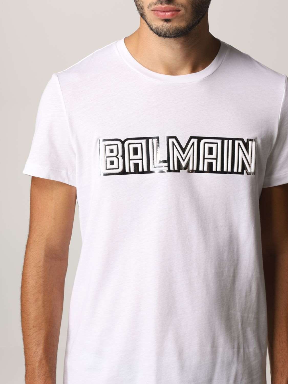 BLM Metallic-Logo Crew-Neck White T-shirt - Styledistrict