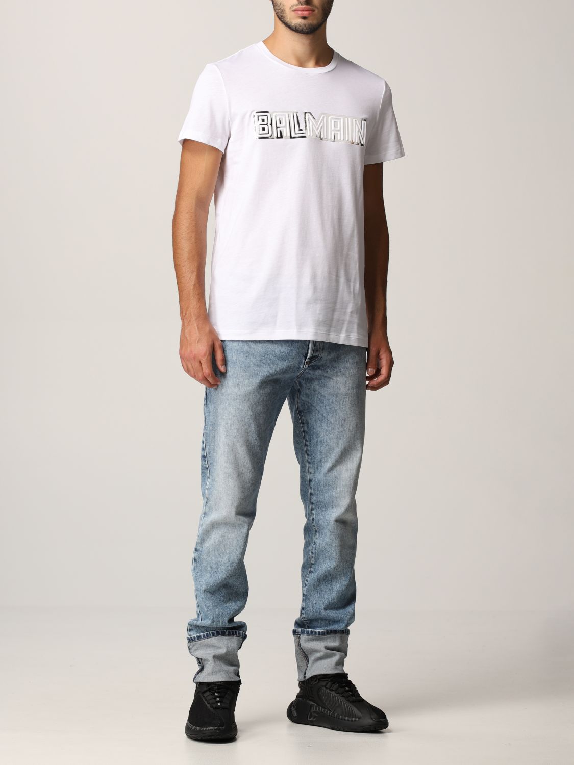 BLM Metallic-Logo Crew-Neck White T-shirt - Styledistrict