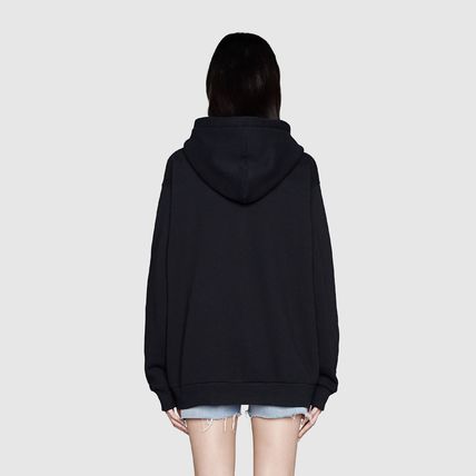 GUC apple-print hoodie Black Hoodie - Styledistrict