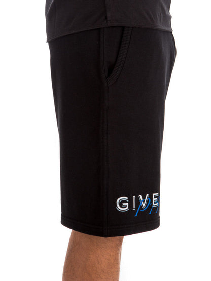 GVCH Calligraphic Logo print black track shorts - Styledistrict