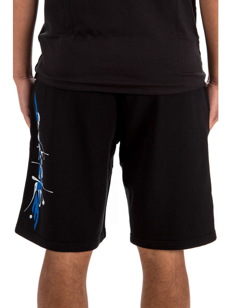 GVCH Calligraphic Logo print black track shorts - Styledistrict