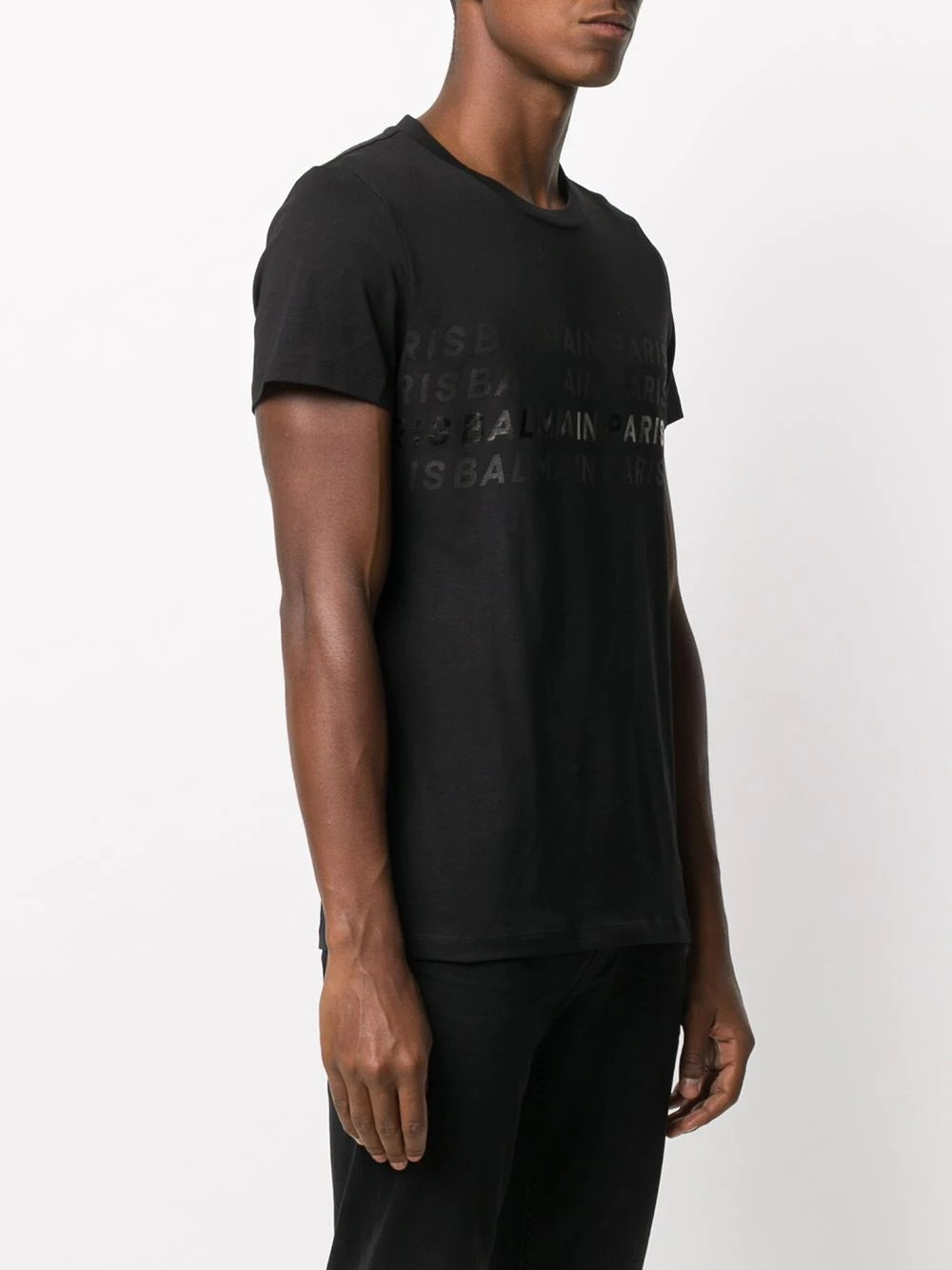 BLM Logo Print Crew-Neck T-shirt - Styledistrict