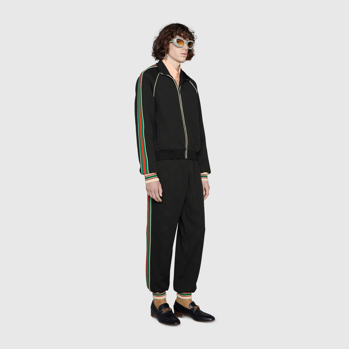 GUC GG Jacquard Black Cotton Tracksuit Set - Styledistrict