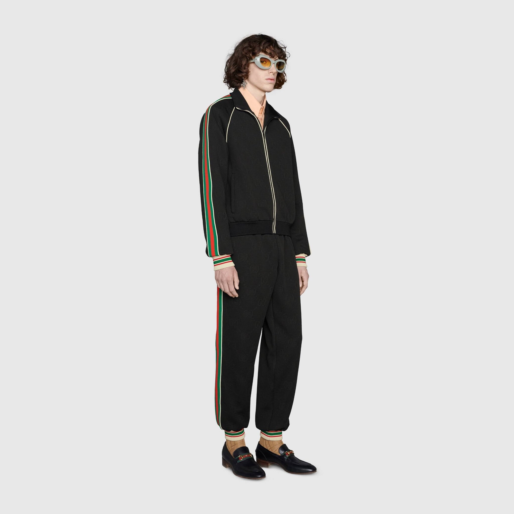 GUC GG Jacquard Black Cotton Tracksuit Set - Styledistrict