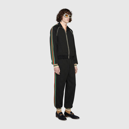 GUC GG Jacquard Black Cotton Tracksuit Set - Styledistrict