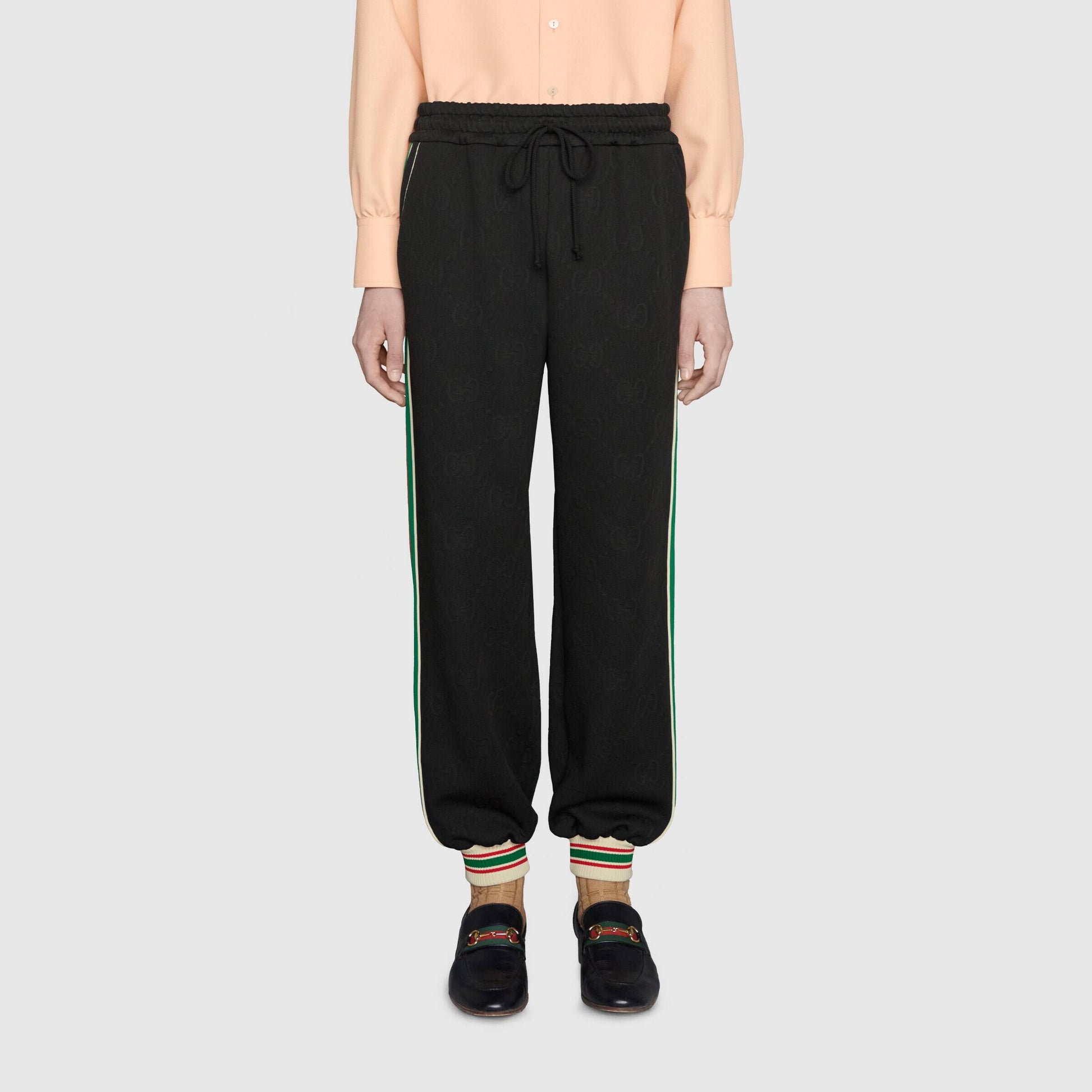 GUC GG Jacquard Black Cotton Tracksuit Set - Styledistrict