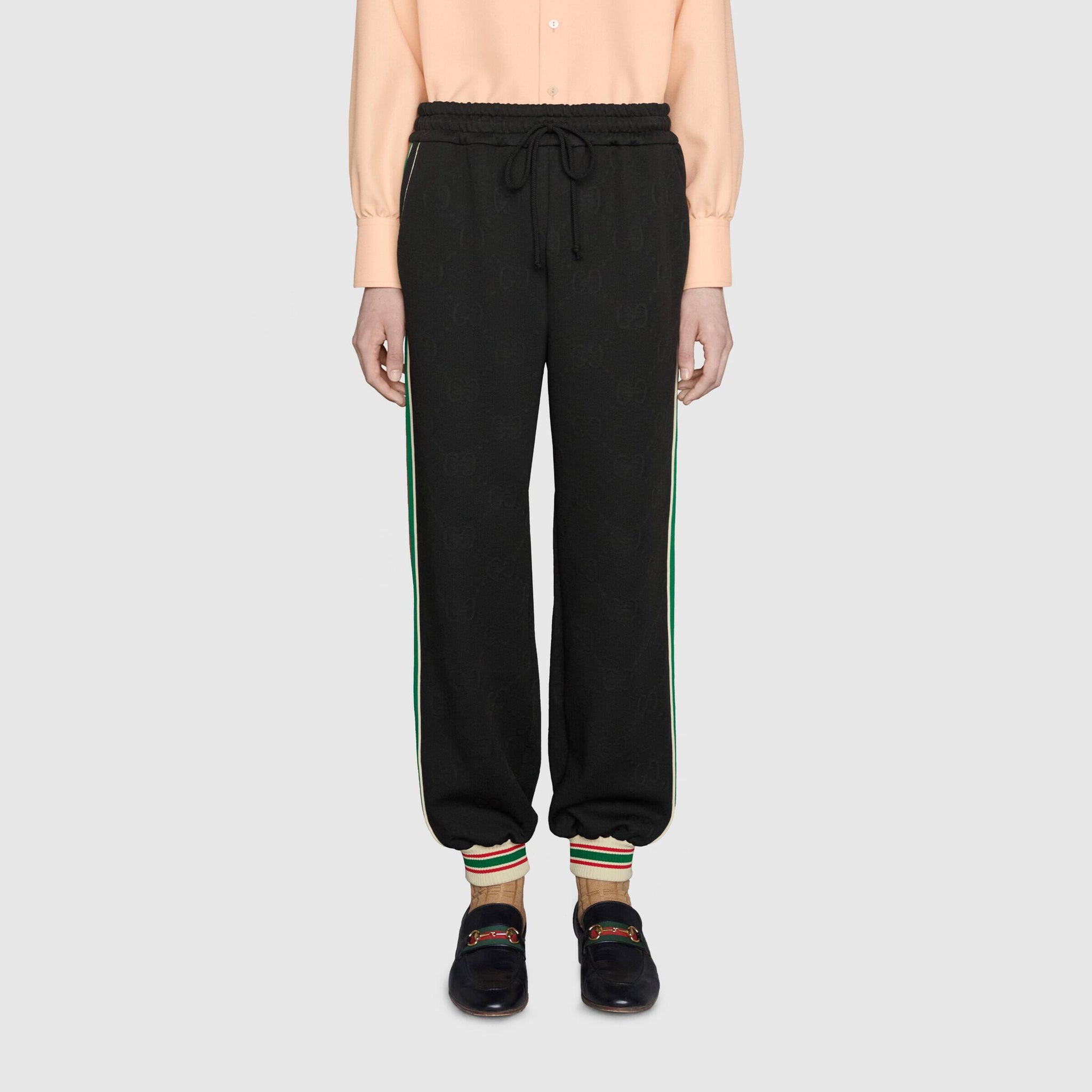 GUC GG Jacquard Black Cotton Tracksuit Set - Styledistrict