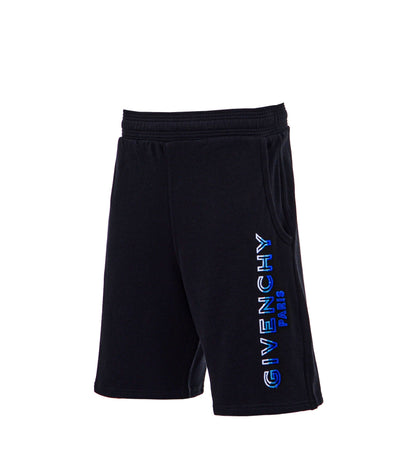 GVNCH Logo printed black track shorts - Styledistrict