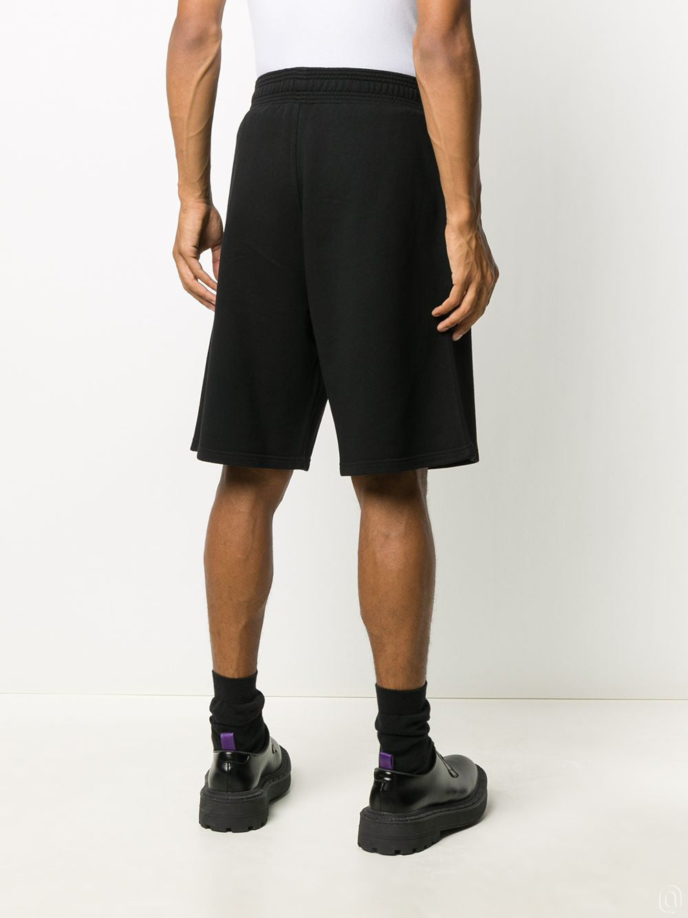 GVNCH Logo printed black track shorts - Styledistrict