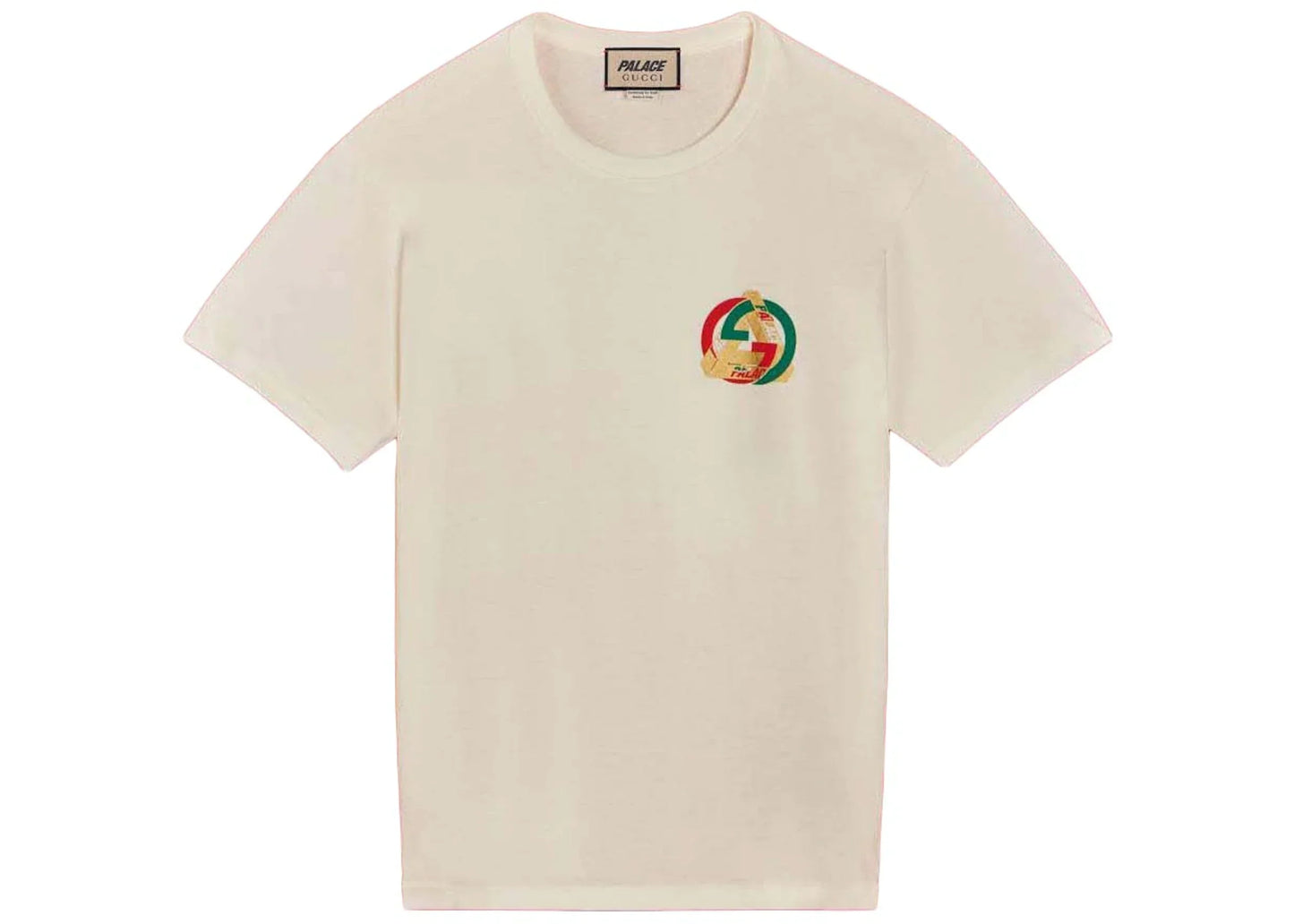 GUC x Palace Tri-Ferg Heavy Cotton Printed White T-shirt - Styledistrict