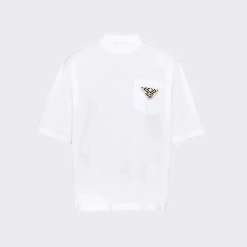 PRADA Oversized White Cotton T-shirt - Exclusive Wear